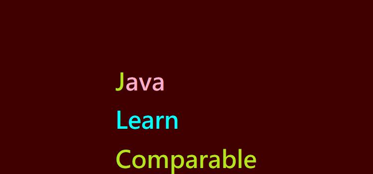 Java Comparable